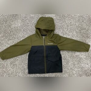 Boys Olive/Black Columbia 4T Rainzilla Jacket